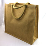 Large Natural Bag with Dyed Gusset