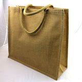 Large Natural Bag with Dyed Gusset