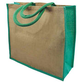 Large Natural Bag with Dyed Gusset