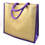 Large Natural Bag with Dyed Gusset