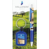 Blister Packed Contour Wrap Ballpen with Kolour Key Ring